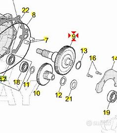 Albero ruota posteriore Aprilia Scarabeo 50 AP1BNA