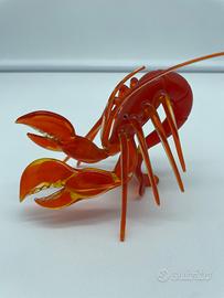 Scultura in vetro a forma di aragosta