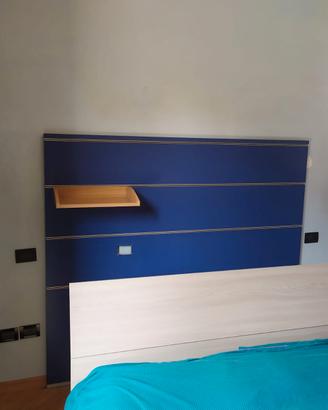 testiera blu per letto singolo