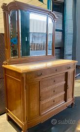 Mobile antico in legno massello con specchiera