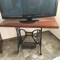 Antico tavolo artigianale legno ferro Necchi