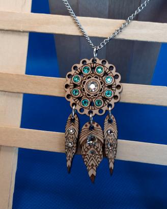 Ciondolo Acchiappasogni  in legno e Swarovski®