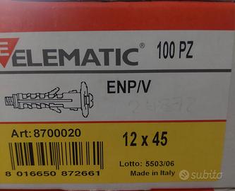 100 Tasselli Elematic ENP/V 12x45 con vite - Nuovi