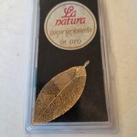 Pendente da collezione Foglia placcata oro 24K