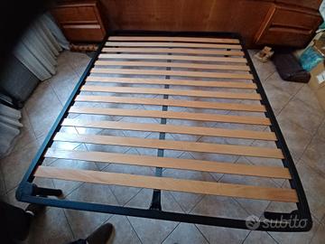 Rete letto matrimoniale con doghe  in legno
