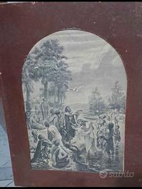 STAMPA ANTICHISSIMA BATTESIMO DI GESU E90