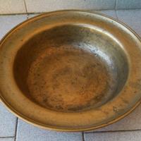 ANTICO PESANTE PIATTO IN BRONZO