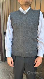 Gilet uomo lana e cashmere grigio XL