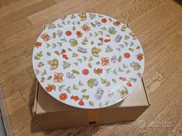 Alzata per dolci in porcellana Thun con fiori