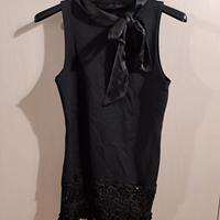 Top lungo o vestito corto donna paillettes fiocco 