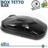 Box Tetto Auto 420 Litri Baule PORTABAGAGLI Nero