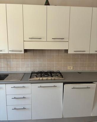 cucina bianca con elettrodomestici 