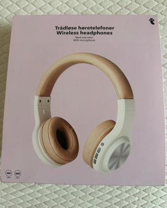 Cuffie Wireless Beige con Microfono