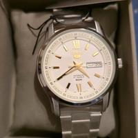 Seiko 5 Automatic – Bianco/Oro Day-Date Arabo/Ing