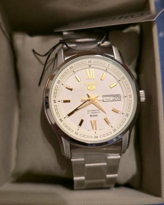 Seiko 5 Automatic – Bianco/Oro Day-Date Arabo/Ing