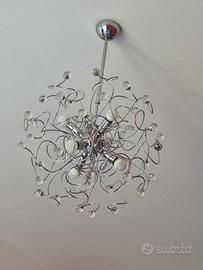 lampadario sospensione design 6 luci cristallo