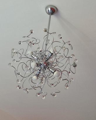 lampadario sospensione design 6 luci cristallo