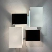 PANZERI - Lampada soffitto quadrata bianco/nero