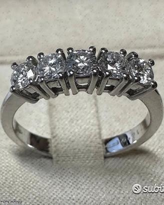 ANELLO FEDINA ORO 18kt. CINQUE DIAMANTI NATURALI