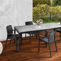 Set tavolo da giardino con 4 sedie antracite 