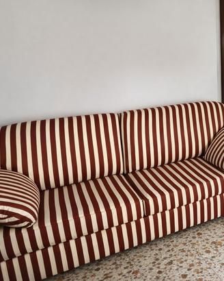 Divano letto a righe rosso e bianco – 2 posti, in 