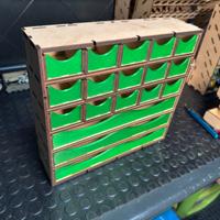 Modulo cassetti per Porta Colori in legno MDF.