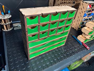 Modulo cassetti per Porta Colori in legno MDF.