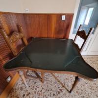 Tavolo da gioco in pelle vintage