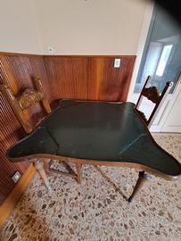 Tavolo da gioco in pelle vintage