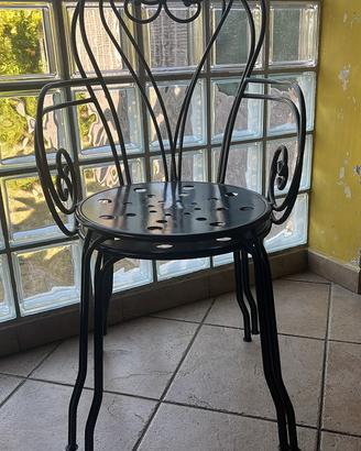 4 sedie in ferro battuto