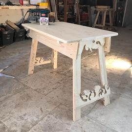 Tavolo Grezzo Nuovo Laboratorio - intaglio floreal
