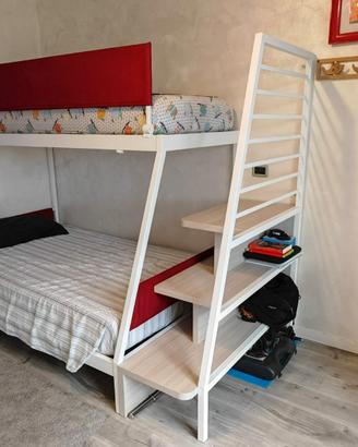 Letto a castello in metallo bianco