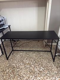 Scrivania 140x50 nera in legno