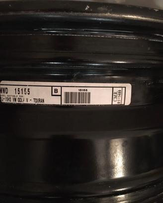 4 cerchi acciaio 15 " per Volkswagen Golf 5
