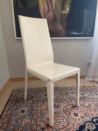 Sedia in pelle bianca Cattelan