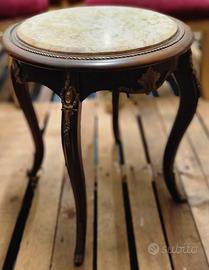 Tavolino n Legno  in Marmo e Fregi in Bronzo