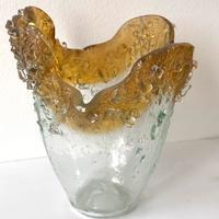 Vaso in vetro a fazzoletto vintage