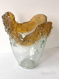 Vaso in vetro a fazzoletto vintage