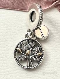 Charm Pandora family con ORO e pavé