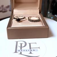 Set Anelli Argento S 925 con diamanti Moissanite 