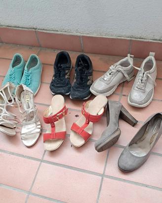 lotto 6 paia di scarpe donna taglia 38
