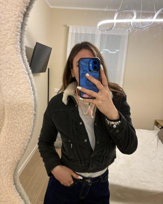 Levi's Giacca Sherpa Trucker nera con pelo