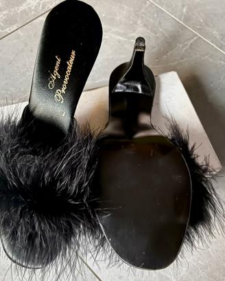 Agent Provocateur sexy Mules con piume - Nero 38