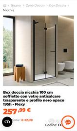 box doccia nicchia 100cm soffietto 