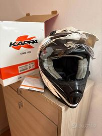 casco kappa da cross bianco e nero