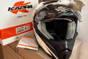 casco kappa da cross bianco e nero