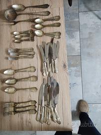 servizio posate vintage  argento placato 800