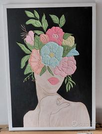dipinto quadro stile Frida Kahlo 
