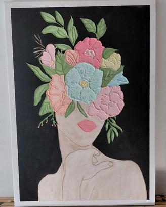 dipinto quadro stile Frida Kahlo 