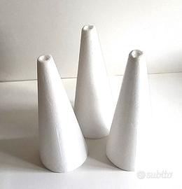 CONO DI POLISTIROLO PIENO CM.20 SET DI 3 PZ.